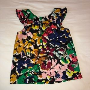 100% Silk Ruffle J.Crew Top